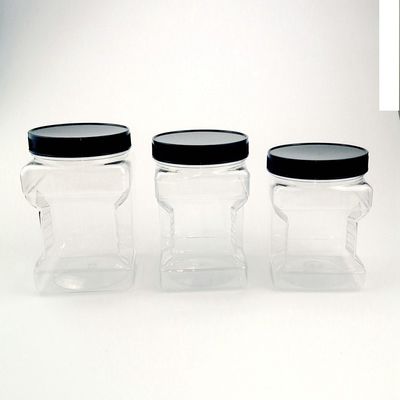 PET Clear Square Grip 4500ml ขวดฝาเกลียวพลาสติก BPA Free