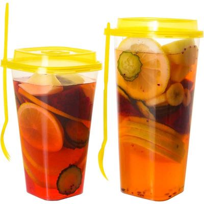 ขายร้อน 500ml boba bubble พลาสติก pp ถ้วย 24 ออนซ์ถ้วยพลาสติกสแควร์ pp cup